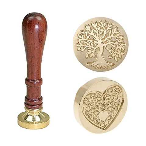 Wax Seal Stamp Set with Wooden Handle Cover