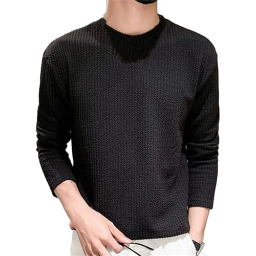 Winter Fashion Product Premium Solid Round Neck Loose Handsome Men's Casual Sports Long Sleeve Sweater