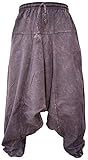 Gheri Dämmerig Aladdin Stein Gewaschen Fallen Leistengegend Harem Hose Braun Large X-Large