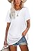 Plain T Shirts for Womens Crewneck Summer Tops Short Sleeve White Tees Shirts Casual L