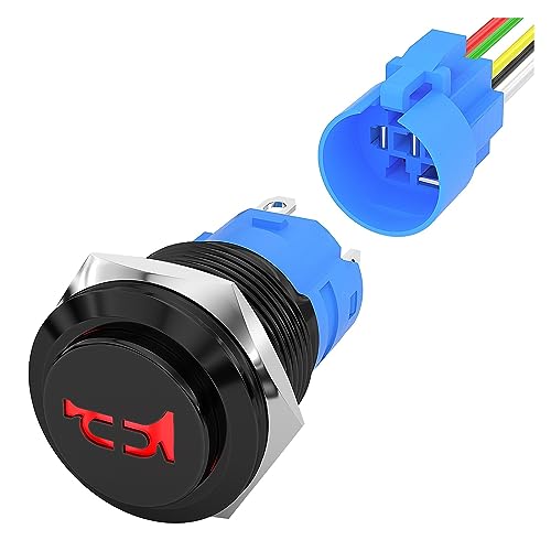 Bouton poussoir haut-parleur klaxon interrupteur 12V 16mm momentané pour moto auto
