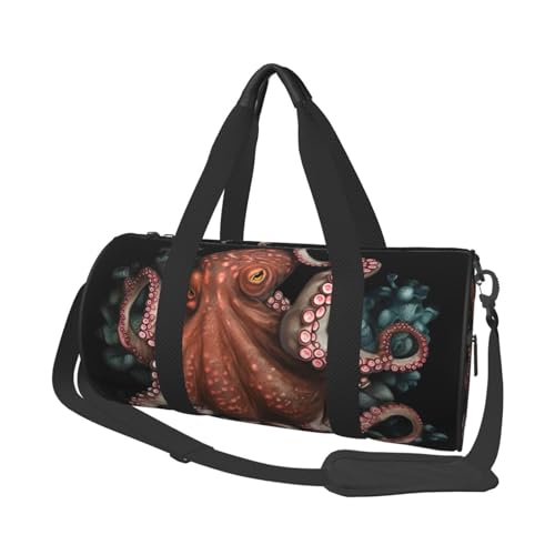 Sac de sport léger Octopus avec grand volume en toile noire pour homme et femme