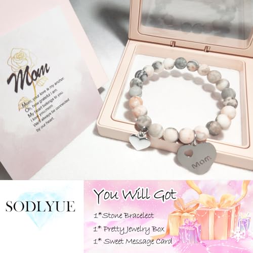 Image of New Mom Gifts, Footprint Charm Bracelet with Message Gift Card Mothers Day Gifts for New Mom,Mommy To Be,1st Time Mom,Expecting Mom