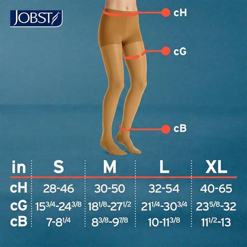 Image of JOBST UltraSheer Waist-High Compression Stockings for Women - Closed Toe - Medical Compression 20-30 mmHg - For Varicose and Spider Veins - Helps Prevent Swelling