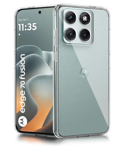 Image of COVERBLACK Flexible Rubber Case Back Cover Compatible for Moto Edge 70 Fusion 5G - Transparent
