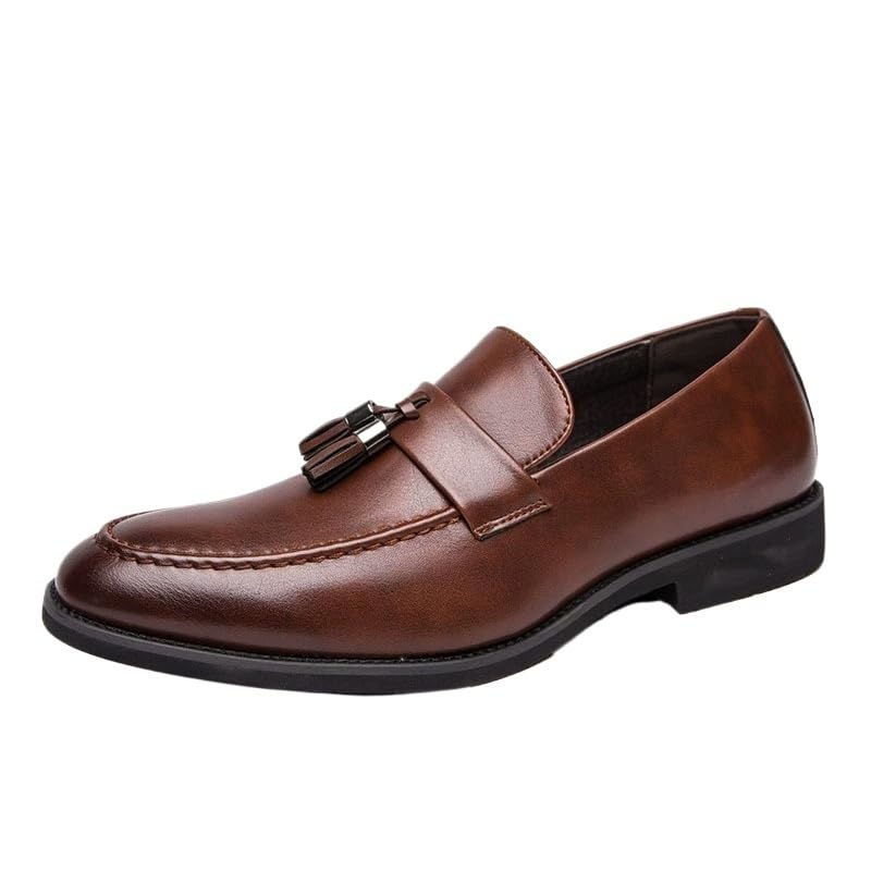 Slip-on Loafers Round Toe Slip-on Pu Leather Work Men Lightweight Shock-Absorbing