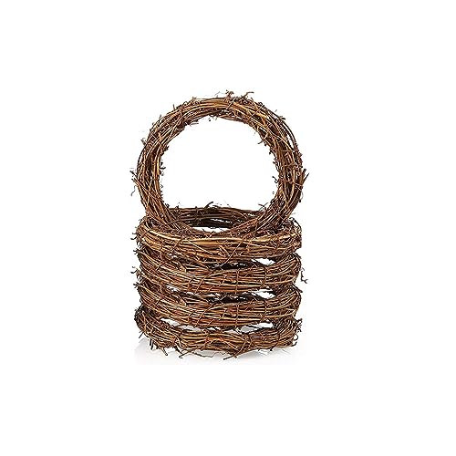 Lot de 5 couronnes en rotin naturel de 15 cm pour décoration de festival, couronne de vigne et...