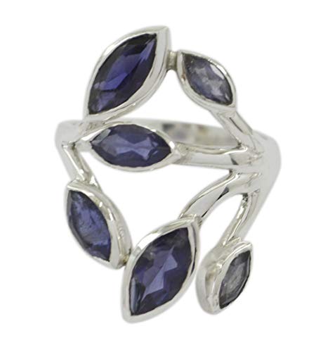 Bague en argent iolite 925 RIYO bague femme pierre bleue violette