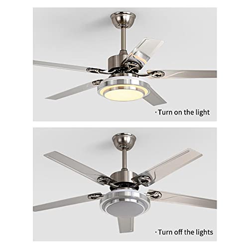 Outdoor Ceiling Fan Light,Remote Control Patio Ceiling Fan With 5 Reversible Stainless Steel Blades,52 Inch Ceiling Fan With Led Light For Pavilion,Warehouse Ceiling Fan Farm Fan Barn Fan (52 Inch) #TOP6