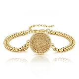 URONE Pulsera de plata de ley 925 con colgante de cruz de Jesús con 7 arcángeles/Caravaca, joyería de regalo para hombres y mujeres, One Size, Plata de ley, Sin piedra preciosa