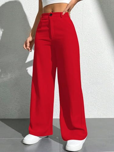 Image of Toochki Trousers for Woman Pants Women's Formal Office Korean | Beige Black Track Pant | Straight | Cotton Spandex Stretchable Trouser | High-Waisted Bottom Wear