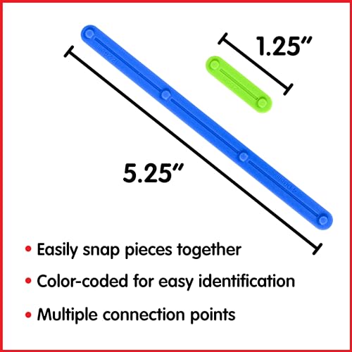 edxeducation - 21359 Junior GeoStix - Mini Jar Set of 160 - Geometric Construction Sticks - Build 2D Shapes and Pictures - Math Manipulative for Kids - Ages 3+