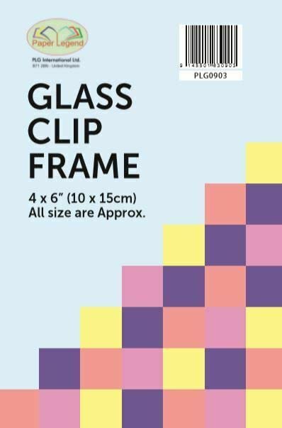 FotoStation Glass Front Frameless Clip Frames Picture Photo Frame Poster Frame For Home, Office Classic Wall Mountable (4" x 6")