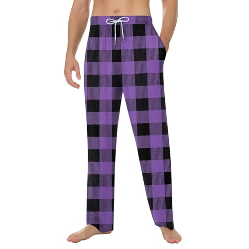 Mens Pajama Bottoms,Pajama Pant With Pockets Pj Bottoms Fall Plaid Lounge Baggy Lightweight Comfy Sleepwear, XS-5XL