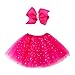 Jastore Girls Layered Stars Sequins Tutu Skirt Princess Ballet Dance Dress (Rose)