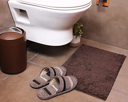Image of Luxe Home Bathmat Super Soft Premium Microfibre Non Slip Anti Skid Boston mat for Bathroom, Kitchen, Entrance (38 x 58 cm, Chocolate, Pack of 1)
