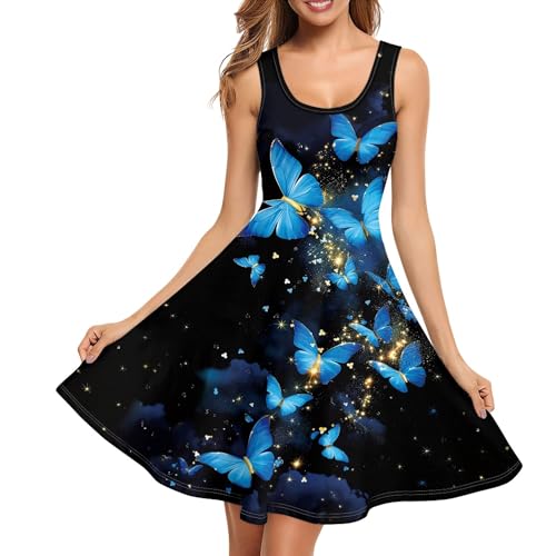 Image of TOADDITDO Womens Summer Sleeveless Tank Dress with 2 Side Pockets XS-4XL Plus Size