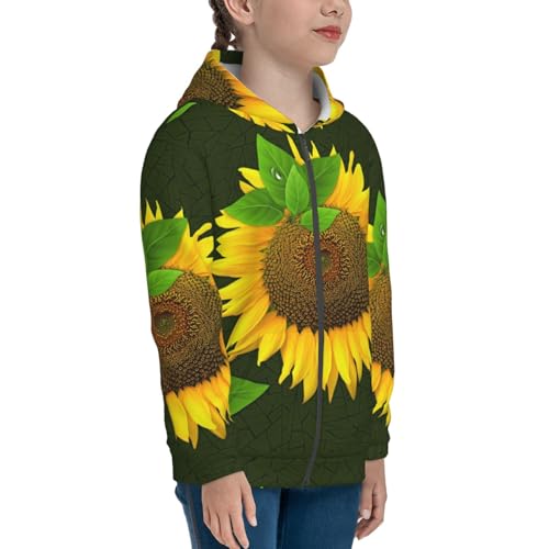 Sunflower Kid Hoodies Boys Zip Up Sweatshirts Girls Pullover with Pocket4