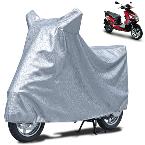 Image of FABTEC Waterproof Scooty Body Cover Compatible with Okinawa PraisePro, A1 (Silver)