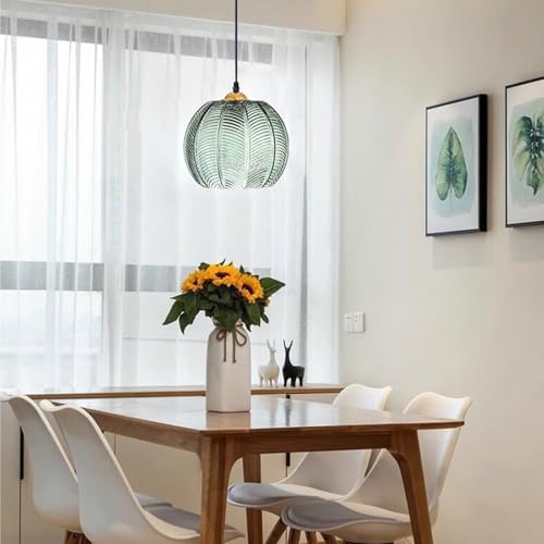 Lámpara colgante de cristal verde de 15cm con casquillo E27 para techo interior