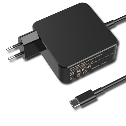65W Cargador Portatil Tipo C 20V 3.25A Compatible con para ASUS ZenBook, Huawei MateBook, Lenovo ThinkPad, Lenovo Yoga, Samsung Galaxy Book, Xiaomi Air, HP, USB C Ordenador Adaptador
