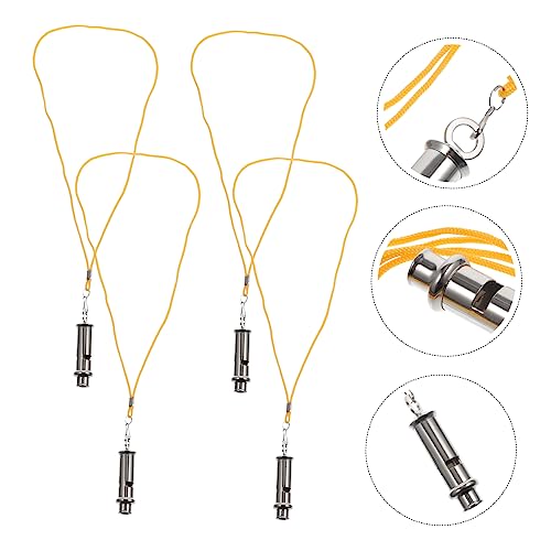Silbatos deportivos de acero inoxidable para exteriores 4 piezas miniatura 2