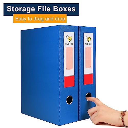 Le Papillion Jewelry Storage File Boxes 2 Pack,A4 Archives Cases With Magnetic Closure Lids,File Boxes For Hanging Files With Lid,Plastic File Boxes With Lids,Height 68Mm Blue Archive #TOP5