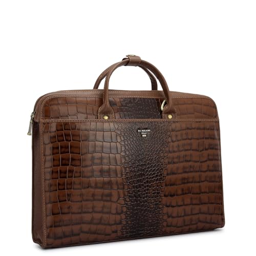 Image of Da Milano Leather Laptop Bag - Fits Upto 15 inch Laptop (SL-10051M-B)