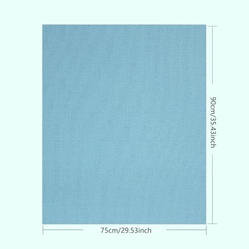 Image of 14CT Aida Cloth - 30x35 Inch Cross Stitch Fabric for Embroidery, Pre-Cut Needlework Material, Acid-Free, Durable Weave(Light Blue)