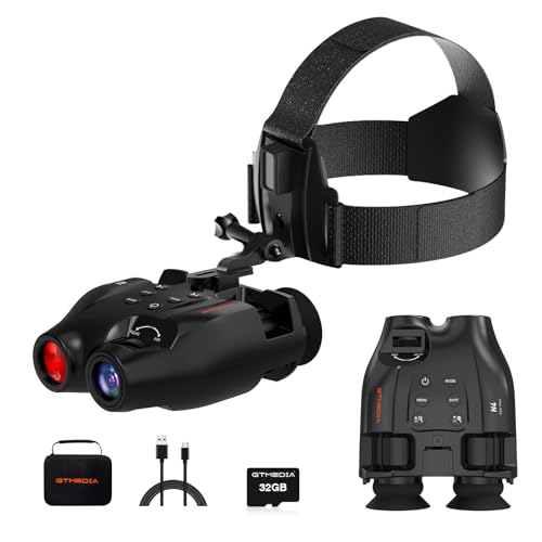 Jumelle Vision Nocturne, montées sur la tête, Observation jusqu'à 300m, Zoom Numérique 8X, 1080P...
