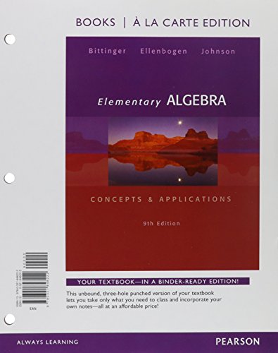 Elementary Algebra: Concepts & Applications 0321848225 Book Cover
