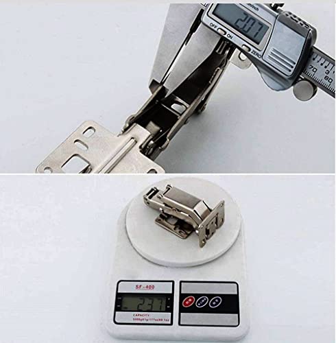 170 Degree Hinges Frameless Cabinet Door Hinges Hidden Hydraulic Adjustable Mounting Hinges Soft Closing Stainless Steel Buffer Damping Wardrobe, 1 Pair (Full Coverage) (2 Pair)