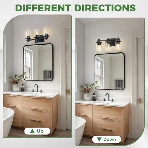 Image of DORESshop Bathroom Vanity Light Fixture Over Mirror 20 Inch Matte Black