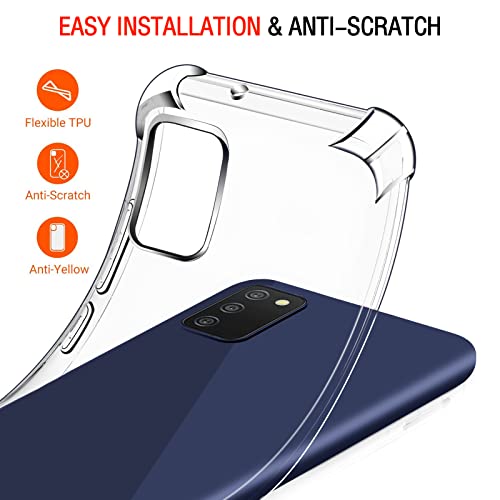 Image of Lustree Back Cover Transparent Case Compatible with Samsung Galaxy A03s | Clear + TPU Case with 4 Corner Air Cushion Protection & Camera Protection | Slim& Stylus Cover