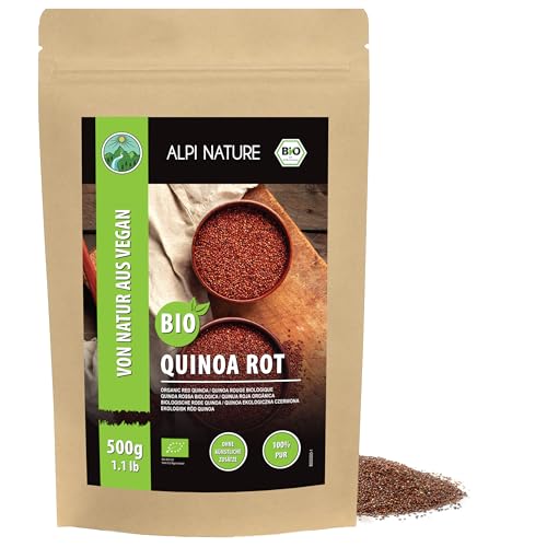 Alpi Nature Quinoa rot BIO 500g, roter Quinoa bio für die Zubereitung von Quinoamehl, glutenfrei