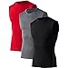 TopTie Men's 3 Pack Workout Tank Top, Compression Shirts Sleeveless, Athletic Muscle Vest for Gym-02#White/Grey/Black-XXL
