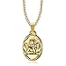 BOBIJOO Jewelry - Pendentif Médaille Ange Gardien Gabriel Baptême Naissance Enfant Bébé Acier Or Doré Plaqué Chaîne