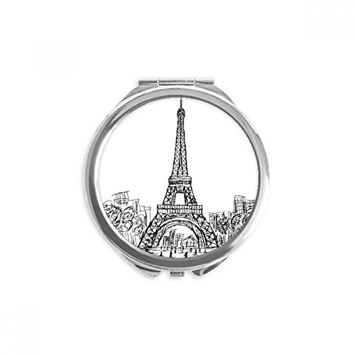 Miroir rond de poche Tour Eiffel un souvenir de Paris à offrir