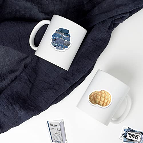 Stickers Aesthetic Waterproof Laptop Stickers Decals for Water Bottle Vintage Scrapbook Stickers for Journals Supplies Journal Planners (Cream Blue)