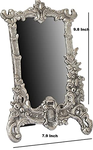 Image of LABHCART White Metal Rectangular Photo Frame (22 x 1 x 16 cm, Silver, Wall Mount)