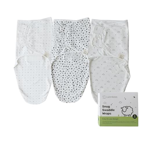 Image of Lamb Babies Snug Newborn Swaddle, Breathable & Premium Cotton Sleep Swaddle Blankets for Newborns with Adjustable Fit, Secure & Gentle on Delicate Skin, Adorable Patterns for Baby Boys & Girls