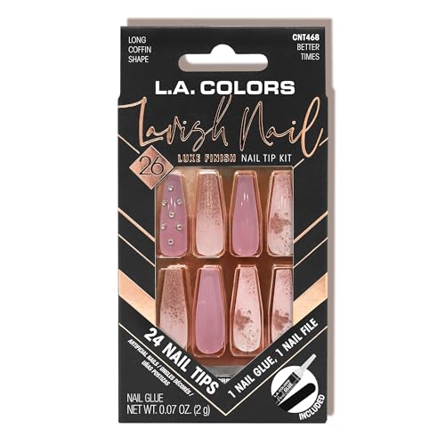 Image of L.A. COLORS Lavish Nail Luxe Finish Nail Tip Kit (carded), Better Times CNT468