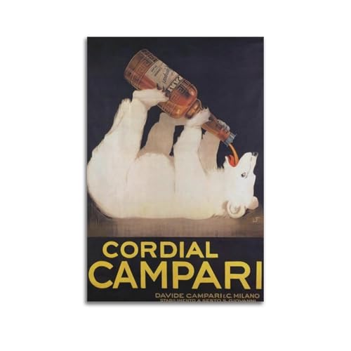 XUWSEWNE Póster estético de Bitter Campari para pared, diseño vintage de música y películas, pintura decorativa para sala de estar, dormitorio, 60 x 90 cm, estilo sin marco