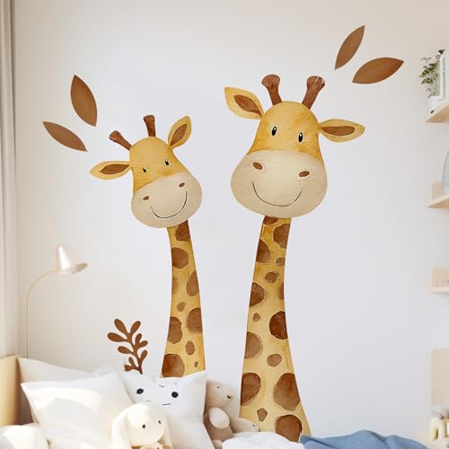 Giraffe Wall Decal,Cute Colorful Safari Animal Giraffe Wall Stickers Decoration for Kindergarten, Nursery, Boys and Girls Bedroom Wall Decoration
