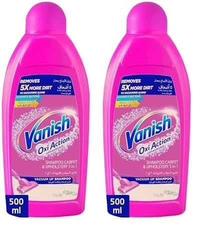 VanishCarpet and Upholstery Stain Remover Shampoo 500 ml (Pack of 2)