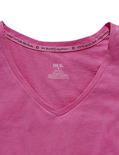 Image of HUE Womens Sleepwell Basic Short Sleeve V-Neck T-Shirt for Lounging Or Sleeping, Made with Temperature Regulating Technology