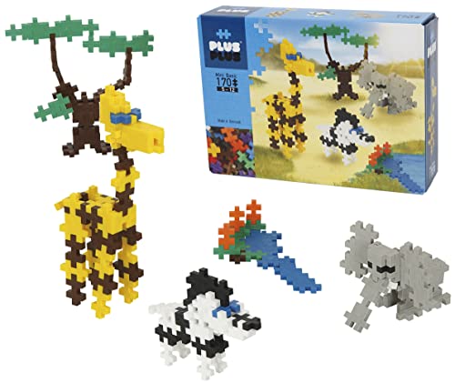 PLUS PLUS - Instructed Play Set - 170 Piece Safari - Construction Building Stem / Steam Toy, Interlocking Mini Puzzle Blocks for Kids