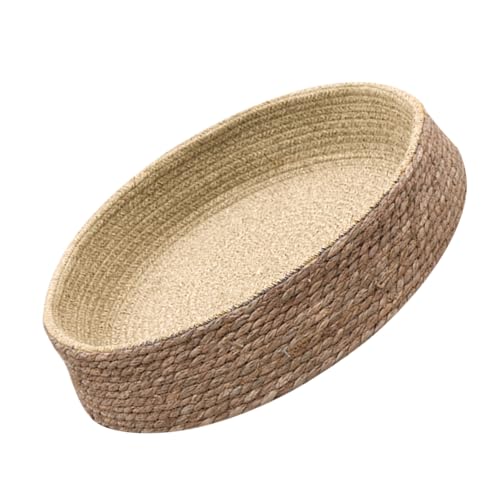 VICASKY Cama para Perros y Gatos de Estilo Moderno, Redonda y Cálida, Fabricada en Mimbre Trenzado de Pasto Sauce para Mascotas en Casa