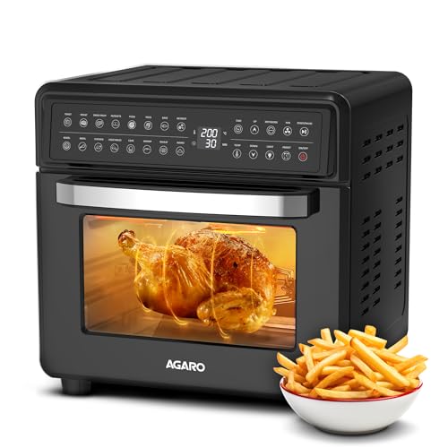 AGARO Regal Air Fryer For Home, 23L, Family, Rotisserie Convection Oven, 1800W Electric Oven, 7 Presets Programs, Stainless Steel, Bake, Roast, Toast