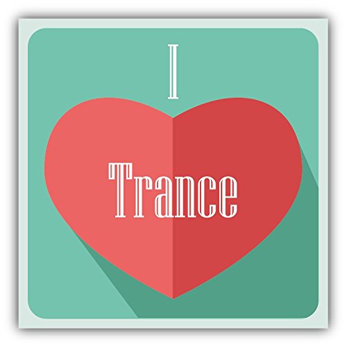 Preisvergleich Produktbild I Love Trance Heart Music Hochwertigen Auto-Autoaufkleber 12 x 12 cm